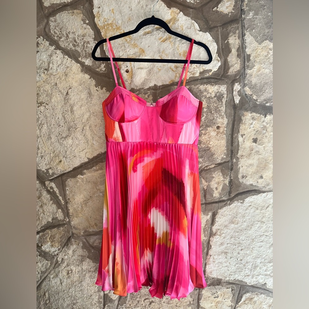 Hutch Mali Bustier Pleated Satin Gown *ALTERED* Mini Dress size 12 - Picture 3 of 3